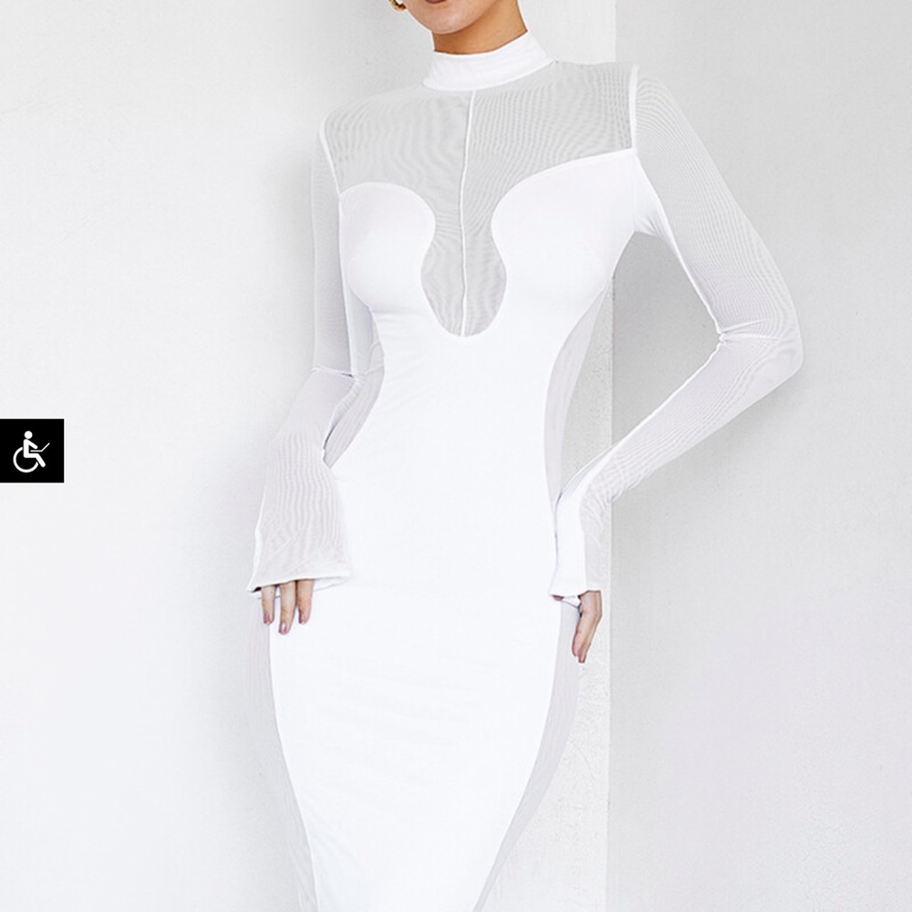 White mistress rocks midi dress